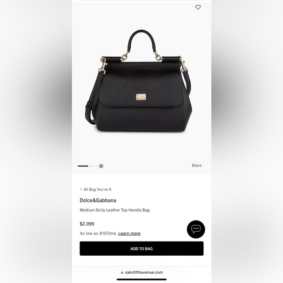 Dolce Gabbana Medium Miss Sicily Dauphine Bag Black Pink with online COA - Picture 14 of 17